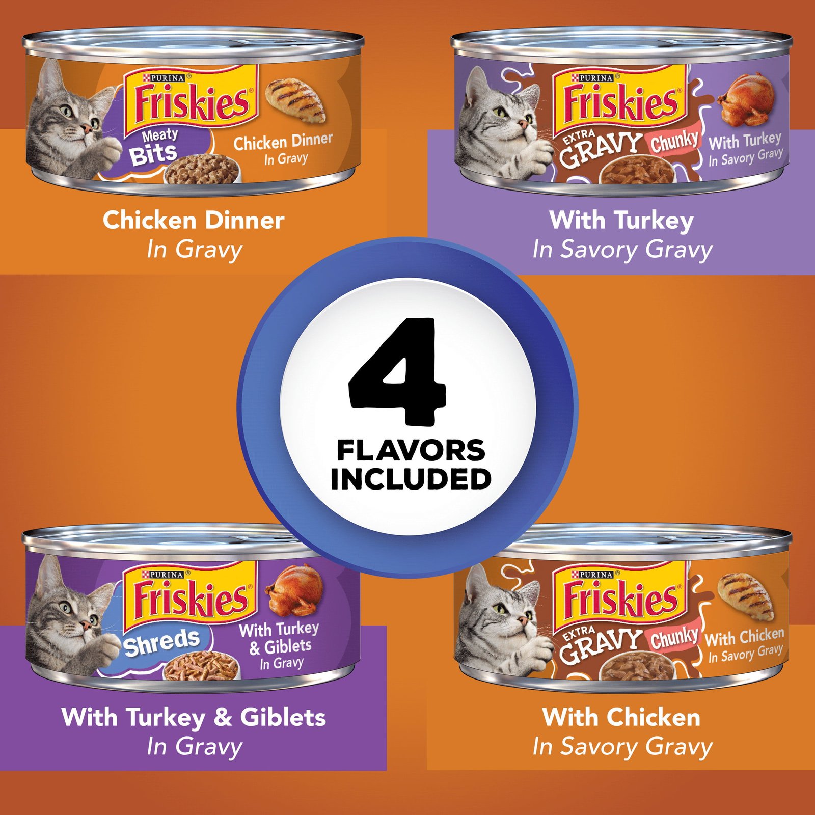 0a9ec01d-0b17-4c93-84ab-81d1acce2a64.bccb763259445662e732d4c97c32d687-1.jpeg Purina Friskies Turchicken Wet Cat Food Variety Pack, 5.5 oz Cans (40 Pack) - Image 1