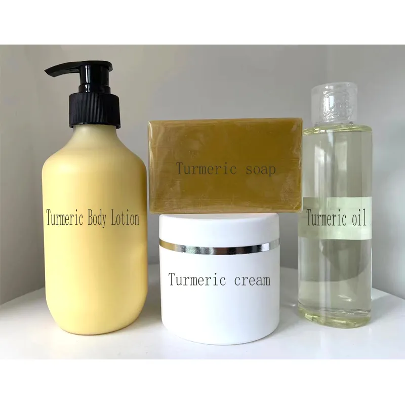 2021-new-product-explosive-turmeric-set-body.webp 2021 new product explosive turmeric set body lotion + cream + turmeric soap + oil to remove dark spots - Image 1