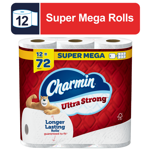 224d0ef7-cccf-4394-bd76-8a7a7295e139.b5e944654ae3a20a609110dff85207f2-1-1.png Charmin Ultra Strong Toilet Paper, 12 Super Mega Rolls - Image 1