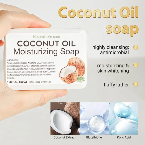 OEM Handmade coconut oil soap Revitalizing Whitening Organic Coconut Oil Toilet Soap facial and body use