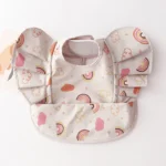 Soft PU Baby Infant Bibs With Pocket Dining Bib Waterproof Easy Clean Quick Dry INS Style Fashion Toddler Kids Bibs Smock - Image 5