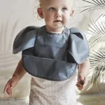 Soft PU Baby Infant Bibs With Pocket Dining Bib Waterproof Easy Clean Quick Dry INS Style Fashion Toddler Kids Bibs Smock - Image 2