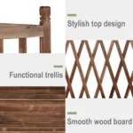 Large Raised Garden Bed Wooden Planter Box with Trellis Vegetable Grow Bed Support Patio Lattice for Outdoor Indoor - Image 6
