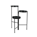 Black Metal 3 Tier Plant Stand Indoor Outdoor Flower Display Storage Rack Collapsible Design Durable Iron Construction Elegant - Image 6