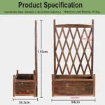 Large Raised Garden Bed Wooden Planter Box with Trellis Vegetable Grow Bed Support Patio Lattice for Outdoor Indoor - Image 4