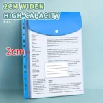 6pcs A4 High-Capacity Loose-Leaf File Bags with 11-Hole Binding Rings,Expandable Button and Label Pockets,Suitable for School - Image 4
