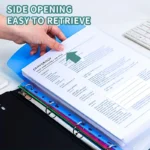 6pcs A4 High-Capacity Loose-Leaf File Bags with 11-Hole Binding Rings,Expandable Button and Label Pockets,Suitable for School - Image 6