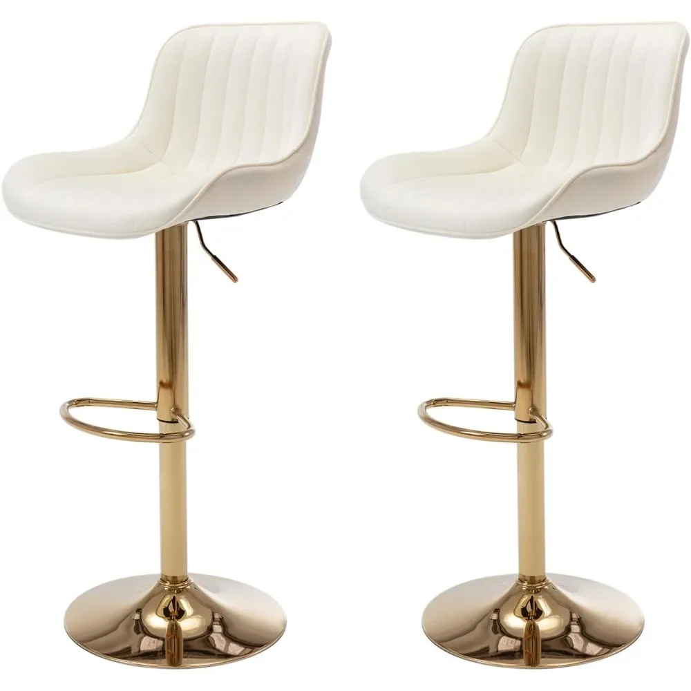 kf-S5e72becd98ce44848f285f408d192360e.webp Modern Velvet Swivel Bar Stools Set of 2 - Adjustable Counter Height Chairs with Backs for Kitchen Home Decor - Image 1