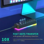 RGB USB 3.0 Hub 7 Ports Data Port Adapter 5Gbps Individual On/Off Switch Splitter Gaming USB Hub For Laptop PC Computer Accessor - Image 5