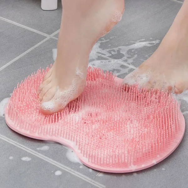 New Exfoliating Shower Massage Scraper Bathroom Non-slip Bath Mat Back Massage Brush Silicone Foot Wash Cleaning Bathing Tool