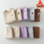Winter Toddler Baby Boy Girl Clothing Sets 0-5Y Thick Kids Sweatshirt Clothes Baby Girl Fleece Pullover Tops+ Pant Suits Autumn - Image 2