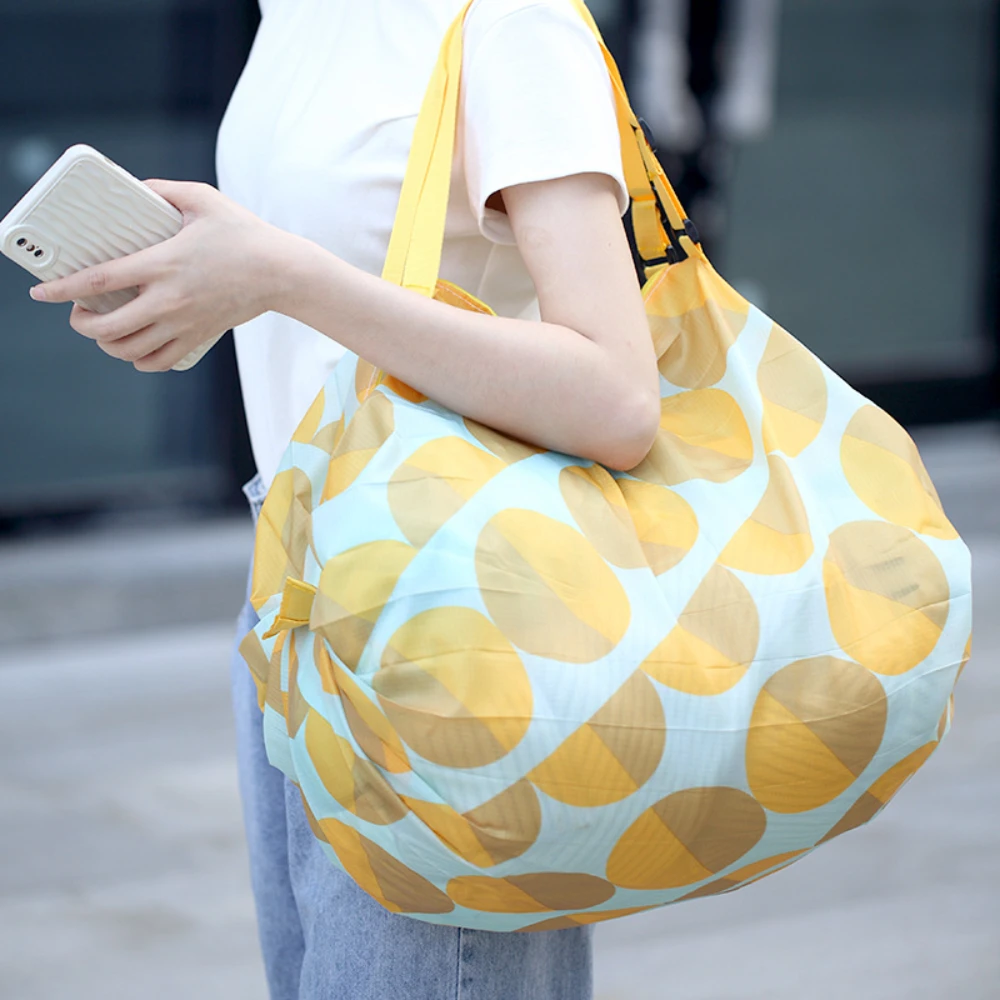kf-Sa8a6e39ab04441158bbf3b6754e99915Q.webp Folding Shopping Bag With Large Capacity And Portable Hand-held Spring Roll Bag For Japanese Accordion Supermarket Shopping - Image 1