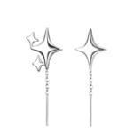 Ventfille 925 Sterling Silver Star Earring for Women Girl Simple Tassels Chain Fashion Office Jewelry Gift Dropshipping - Image 5