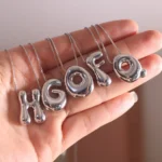 Creative A-Z Balloon Bubble Letter pendant Necklace for Women Silver Plated Chunky Initial Necklaces Jewelry Birthday Gift