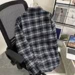 Men's Fleece Shirt Winter Thickened Long Sleeve Warm Shirts Black White Plaid Casual Button with Pocket All Matching Tops Coats - Image 3