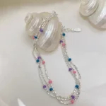 VENTFILLE 925 Sterling Silver Multicolour Bead Bracelet For Women Three Layers Geometry Drip Glaze Versatile Jewelry Dropship - Image 6