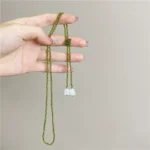 Подвеска Olive Crystal Beads White Lily Of The Valley Double Layer Wrapped Necklaces For Women Various Wearing Methods Pendant - Image 4