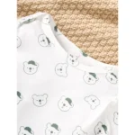 3-24 Months Toddler Baby Boy 2PCS Clothing Set Bear Print Bodysuit with Green Overall Fashion Cute Autumn and Winter Costumes - Image 3