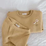 Baby Girls Clothes Set Fleece Embroidery Daisy Pullover Sweatshirt+Jogger Pants Set Girls Boys Tracksuit Toddler Girl Clothes - Image 5