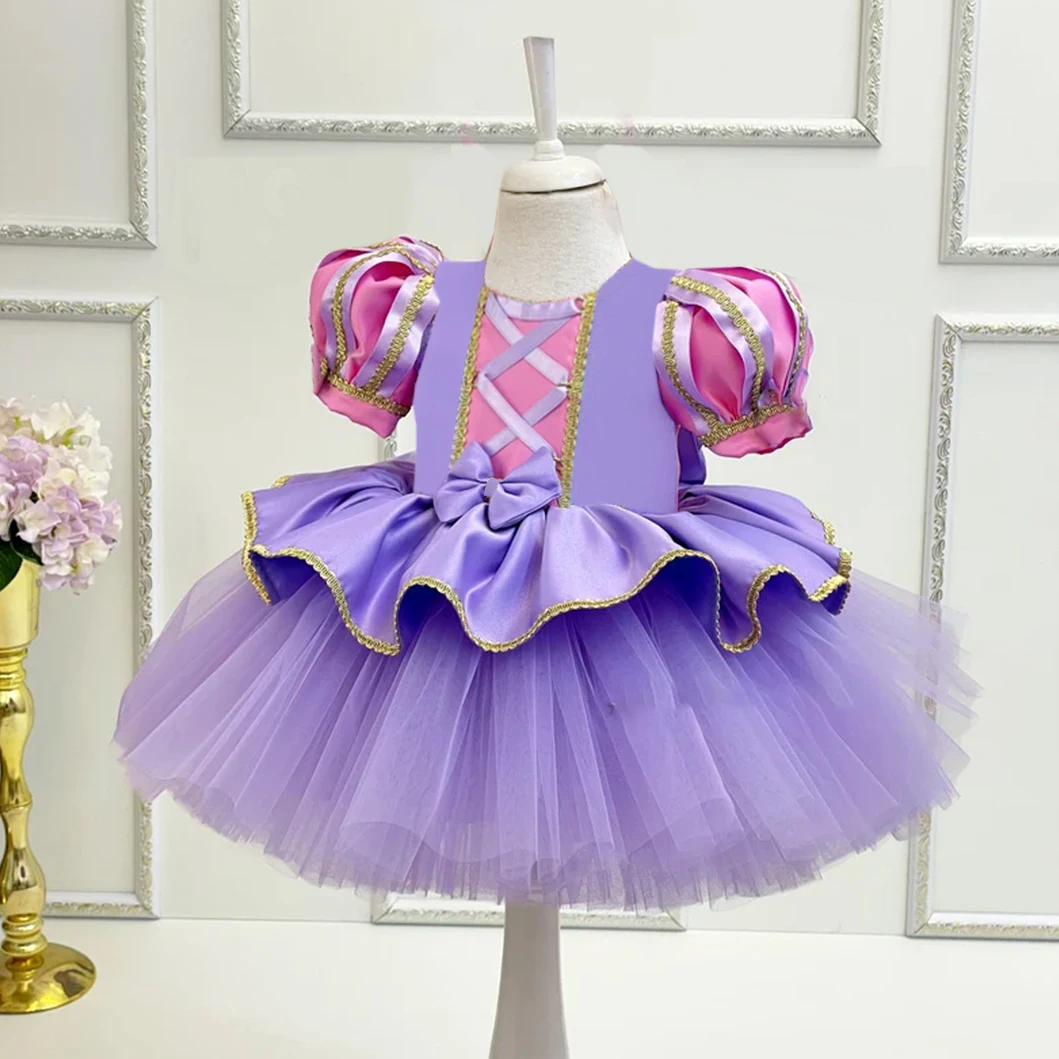 kf-Sfa4950725ce44aecb48d66763b626afai Sofia Rapunzel Princess Baby Dress for Girl Purple 1 Yrs Birthday Party Dresses Wedding Kids Clothing Carnival Halloween Costume - Image 1