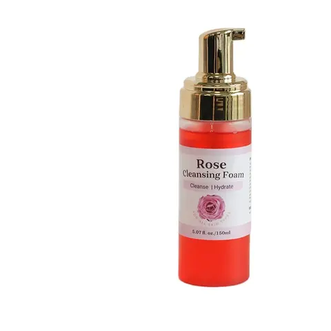 natural-organic-rose-Facial-Cleansing-Mousse-cleanser.jpg_480x480.webp natural organic rose Facial Cleansing Mousse cleanser rose extract thick foam facial wash for all skin beauty whitening wash - Image 1