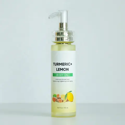 skincare-moisturizing-bleaching-oil-Whitening-turmeric-Lemon.jpg_480x480.webp skincare moisturizing bleaching oil Whitening turmeric Lemon Body Oil for massage anti acne anti yellow body nourishing - Image 1