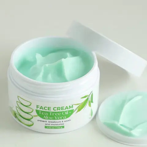 tea tree &aloe vera face cream natural Anti-acne Moisturizing repairing Cream brightening light weight face cream